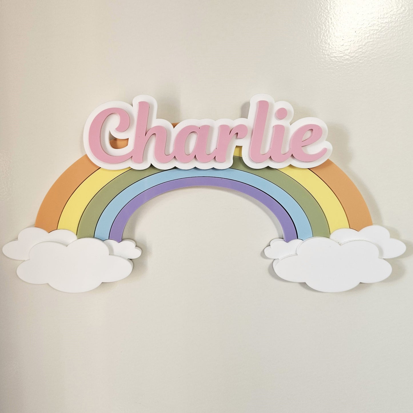 Rainbow Triple Layer Acrylic Name Sign