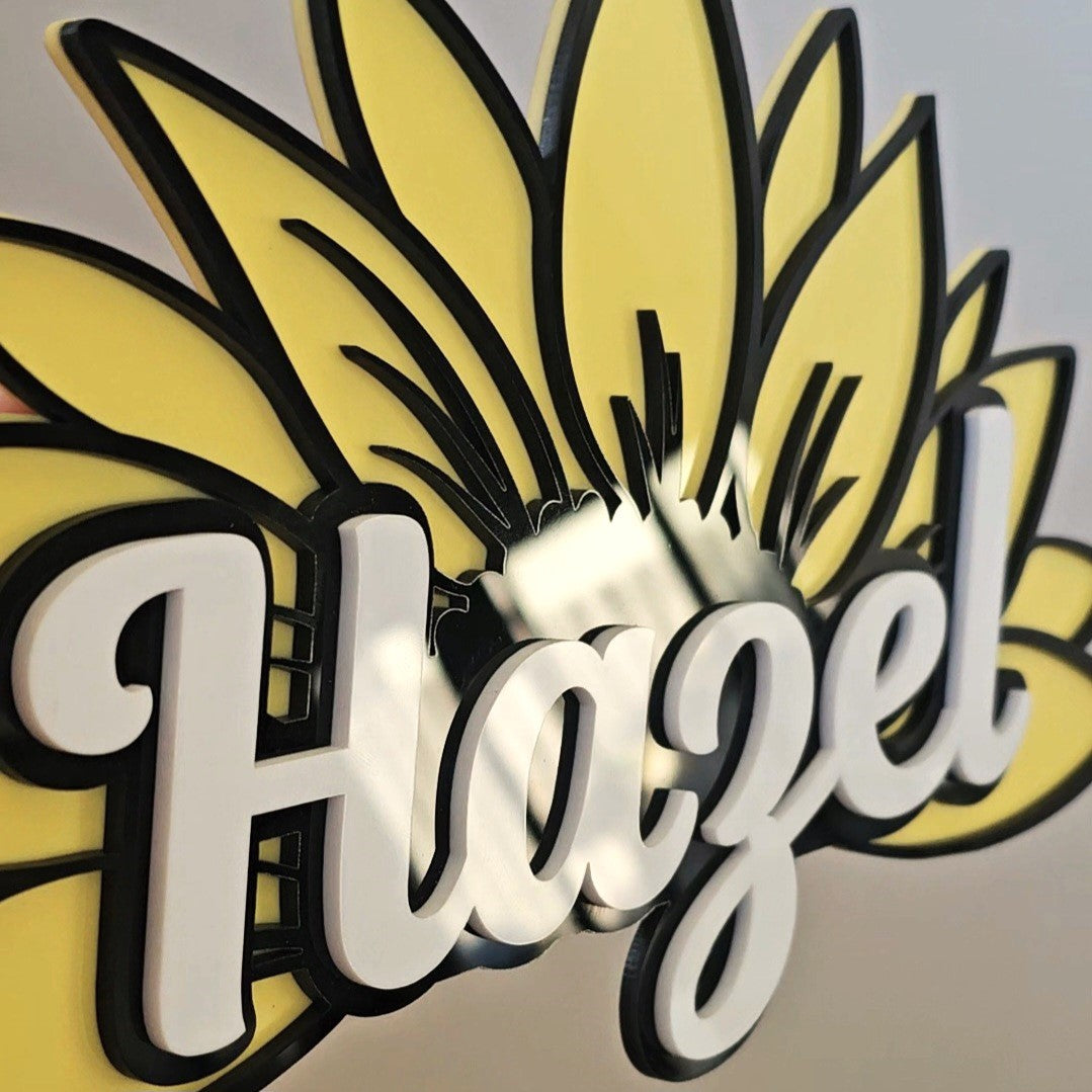 Sunflower Triple Layer Acrylic Name