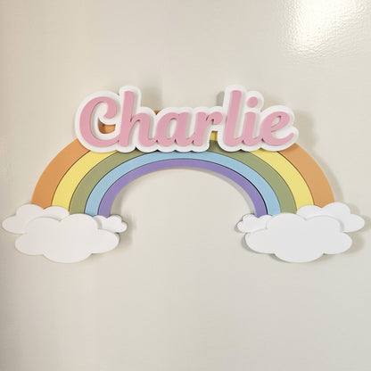 Rainbow Triple Layer Acrylic Name Sign