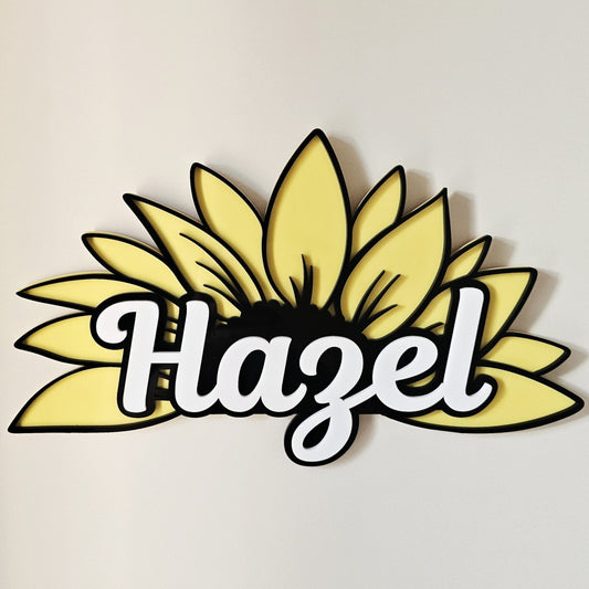 Sunflower Triple Layer Acrylic Name