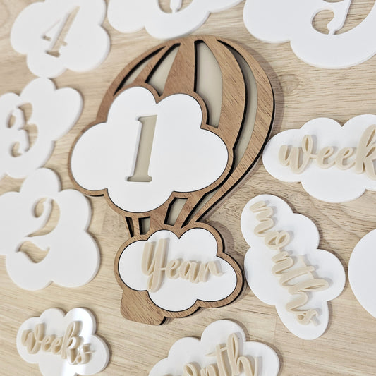 Hot Air Balloon Baby Milestone Set