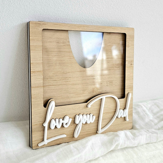 Magnetic Photo Frame Dad - Bamboo