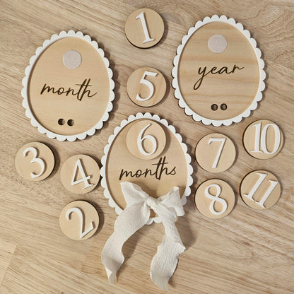 Interchangeable Milestone Set - Scalloped Border