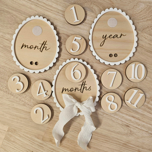 Interchangeable Milestone Set - Scalloped Border