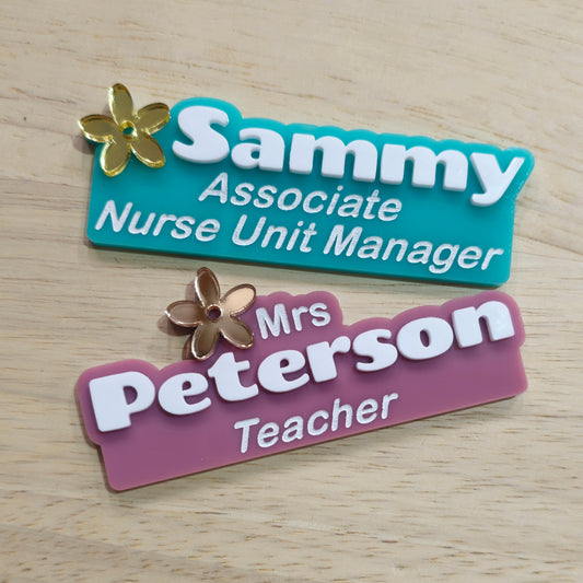 Name Badge (font 2, flower)