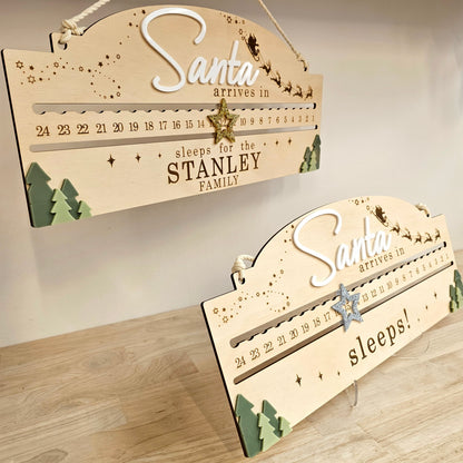 Personalised Santa Countdown Board