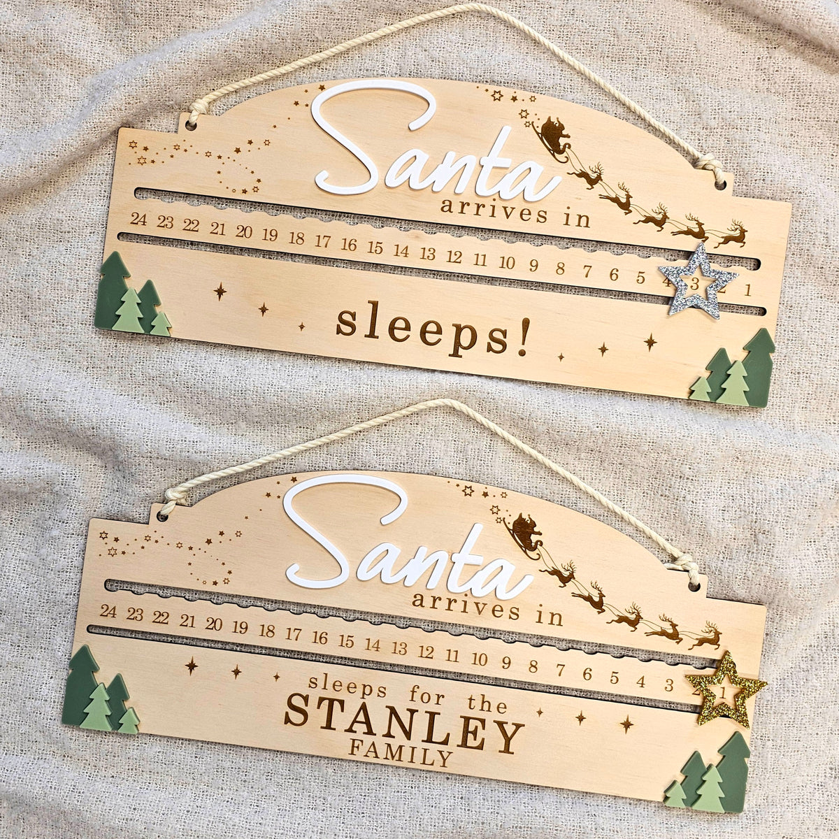 Personalised Santa Countdown Board