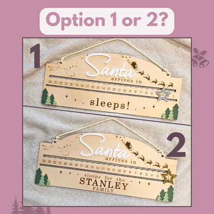 Personalised Santa Countdown Board