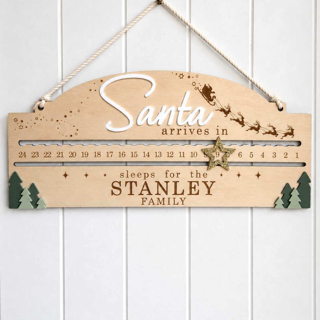 Personalised Santa Countdown Board