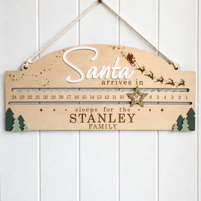 Personalised Santa Countdown Board